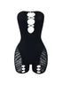 Celina Hollow Out Seamless Tube Romper Rompers + Jumpsuits EDGE One Black